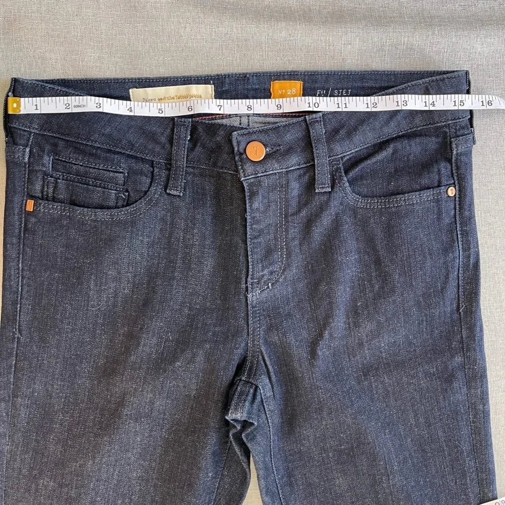 Anthropologie Pilcro Stet Flare Stretch Dark Wash Denim Jeans Women 28 x 32 Long